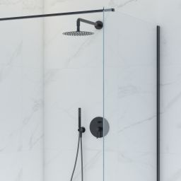 Zestaw Oltens Molle bateria podtynkowa z deszczownicą 30 cm Vindel i kompletem prysznicowym Ume czarny mat 36600300