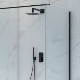 Zestaw Oltens Gota bateria podtynkowa z deszczownicą 30 cm Vindel (S) i kompletem prysznicowym Sog czarny mat 36601300