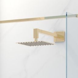 Oltens Vindel (S) Lagan (S) deszczownica 30 cm kwadratowa z ramieniem ściennym złoty połysk 36014800