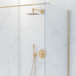 Zestaw Oltens Molle bateria podtynkowa z deszczownicą 30 cm Vindel (S) i kompletem prysznicowym Sog złoty 36603800