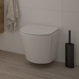 Oltens Jog Stille miska WC wisząca PureRim spłukiwanie wirowe z deską wolnoopadającą biały połysk 42033000