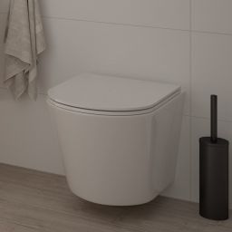 Oltens Jog Stille miska WC wisząca PureRim SmartClean spłukiwanie wirowe z deską wolnoopadającą biały połysk 42531000