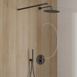 Zestaw Oltens Molle bateria podtynkowa z deszczownicą 30 cm Vindel i kompletem prysznicowym Ume grafit 36600400