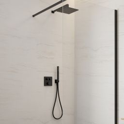 Zestaw Oltens Onega (S) bateria podtynkowa z deszczownicą 22 cm Atran (S) i kompletem prysznicowym Sog czarny mat 36624300