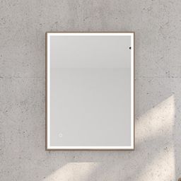 Oltens Nordlis lustro 60x80 cm prostokątne z oświetleniem z przodu z matą grzewczą miedź szczotkowana 64105610