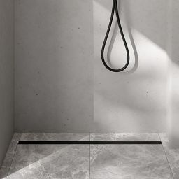 Oltens Langan Slim odpływ prysznicowy liniowy 60 cm czarny/czarny mat 30009300