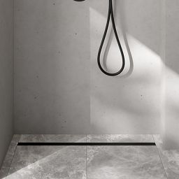 Oltens Langan Slim odpływ prysznicowy liniowy 90 cm czarny/czarny mat 30012300