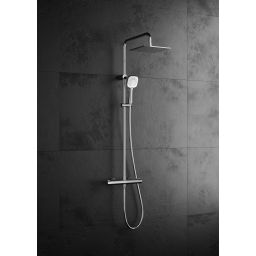 Oltens Atran zestaw prysznicowy ścienny termostatyczny z deszczownicą chrom 36501100