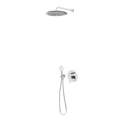 Zestaw Oltens Vernal bateria podtynkowa z deszczownicą 25 cm Vindel i kompletem prysznicowym Driva EasyClick (34104100, 39400100, 37000100, 37101110, 37200100, 39304100)