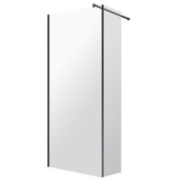 Omnires Marina kabina prysznicowa 120x30 cm typu Walk-In czarny mat/szkło przezroczyste MA1230BLTR