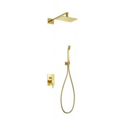 Omnires Darling zestaw prysznicowy podtynkowy z deszczownicą złoty połysk SYSDA18GL