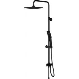 Omnires JimJim zestaw prysznicowy ścienny z deszczownicą 20 cm czarny mat SYSJIMJIMBL