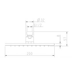 Omnires SlimLine deszczownica 20 cm kwadratowa czarny mat WG220/OBL
