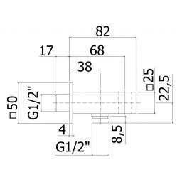 Paffoni przyłącze kątowe z uchwytem chrom ZSUP032CR