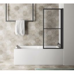 Polysan Olbia parawan nawannowy 71 cm 1-częściowy czarny mat/szkło przezroczyste 30336B