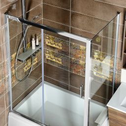 Polysan Deep ścianka nawannowa 90 cm boczna chrom/szkło przezroczyste MD3316