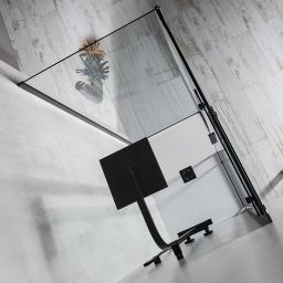 Polysan Altis Line Black ścianka prysznicowa 80 cm czarny mat/szkło przezroczyste AL5912B