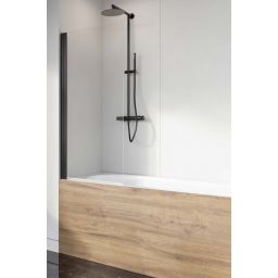 Radaway Nes Black PNJ I parawan nawannowy 50 cm 1-częściowy czarny mat/szkło przezroczyste 10011050-54-01L