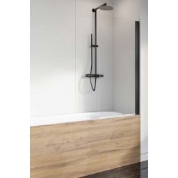 Radaway Nes Black PNJ I parawan nawannowy 50 cm 1-częściowy czarny mat/szkło przezroczyste 10011050-54-01R