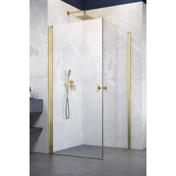 Radaway Nes Brushed Gold KDD I drzwi prysznicowe 90 cm uchylne złoty szczotkowany/szkło przezroczyste 10021090-99-01R 
