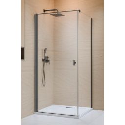 Radaway Nes Brushed GunMetal KDJ I drzwi prysznicowe 90 cm uchylne GunMetal szczotkowany/szkło przezroczyste 10022090-92-01L