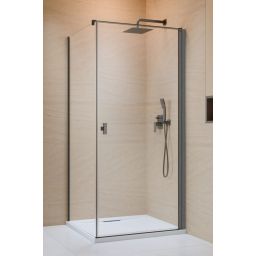 Radaway Nes Brushed GunMetal KDJ I drzwi prysznicowe 90 cm uchylne gunMetal szczotkowany/szkło przezroczyste 10022090-92-01R