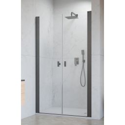 Radaway NES 6 Brushed GunMetal DWD drzwi prysznicowe 90 cm uchylne gunmetal szczotkowany/szkło przezroczyste 10027090-92-01