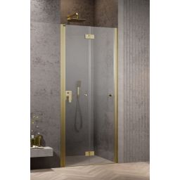 Radaway Nes Brushed Gold DWB drzwi prysznicowe 80 cm składane złoty szczotkowany/szkło przezroczyste 10029080-99-01L