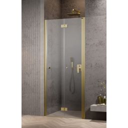 Radaway Nes Brushed Gold DWB drzwi prysznicowe 80 cm składane złoty szczotkowany/szkło przezroczyste 10029080-99-01R