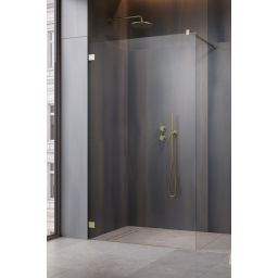 Radaway Essenza Pro Gold Walk-In ścianka prysznicowa 135 cm złoty szczotkowany/szkło przezroczyste 10103135-99-01
