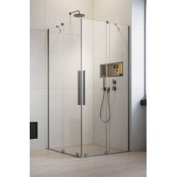 Radaway Furo Brushed Nickel KDD kabina prysznicowa część prawa 100x100 cm kwadratowa nikiel szczotkowany/szkło przezroczyste 10105100-91-01L
