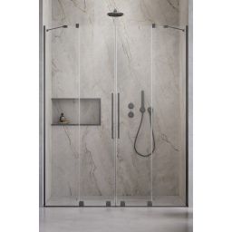 Radaway Furo GunMetal DWD drzwi prysznicowe 38,8 cm rozsuwane gunmetal szczotkowany/szkło przezroczyste 10108388-92-01 