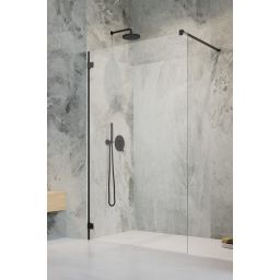 Radaway Essenza Pro 8 Black Walk-in II ścianka prysznicowa 140 cm czarny mat/szkło przezroczyste 1012140-54-01