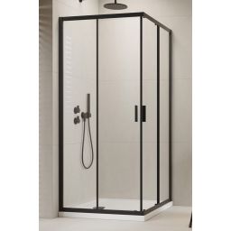 Radaway Alienta Black D kabina prysznicowa 90x80 cm prostokątna czarny mat/szkło przezroczyste 10258090-54-01