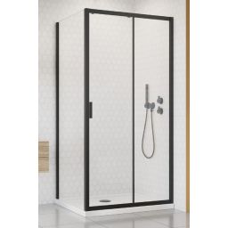 Radaway Alienta DWJ ścianka prysznicowa 80 cm czarny mat/szkło przezroczyste 10270080-54-01