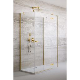 Radaway Essenza Gold KDJ+S drzwi prysznicowe 120 cm rozsuwane złoty połysk/szkło przezroczyste 1385024-09-01L