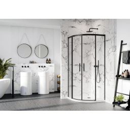 Radaway Idea PDD ścianki prysznicowe czarny/szkło przezroczyste 387150-54-01