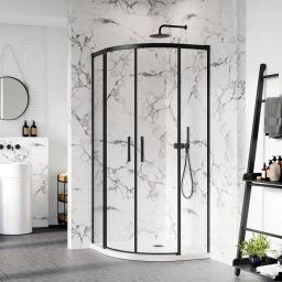 Radaway Idea PDD ścianki prysznicowe czarny/szkło przezroczyste 387150-54-01
