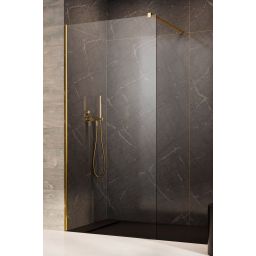 Radaway Modo New II Gold Walk-In ścianka 90 cm wolnostojąca złoty połysk/szkło przezroczyste 389094-09-01