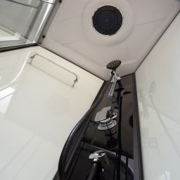 Roth kabina z brodzikiem i zestawem prysznicowym 90x90 cm czarny mat/szkło przezroczyste 4000876