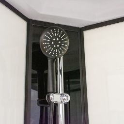 Roth kabina z brodzikiem i zestawem prysznicowym 90x90 cm czarny mat/szkło przezroczyste 4000876