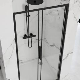 Rea Rapid Slide drzwi prysznicowe 100 cm czarny półmat/szkło przezroczyste REA-K6400
