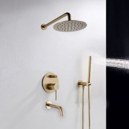 Rea Lungo L. Gold zestaw wannowo-prysznicowy podtynkowy złoty REA-P4125