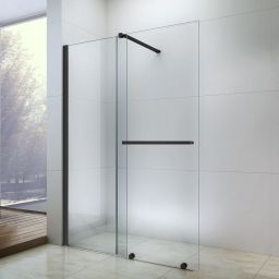 Rea Cortis Black ścianka prysznicowa Walk-In 120 cm czarny półmat/szkło przezroczyste REA-K8880