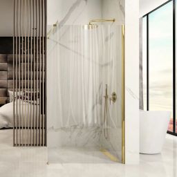 Rea Aero Gold Walk-In ścianka prysznicowa 80 cm złoty połysk/szkło przezroczyste REA-K8439