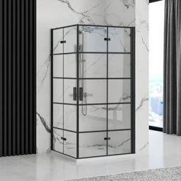 Rea Molier Black Double kabina prysznicowa 80x80 cm kwadratowa czarny półmat/szkło przezroczyste REA-K8537/REA-K8537
