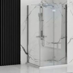 Rea Molier Chrom kabina prysznicowa 100x80 cm prostokątna chrom/szkło przezroczyste REA-K6371/REA-K8534