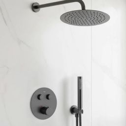 Rea Lungo zestaw prysznicowy podtynkowy termostatyczny tytan REA-P6385