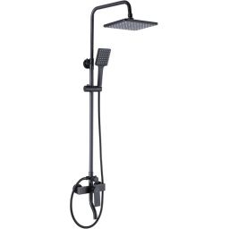 Rea Hass zestaw prysznicowy ścienny z deszczownicą czarny REA-B9968