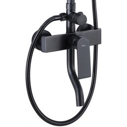 Rea Hass zestaw prysznicowy ścienny z deszczownicą czarny REA-B9968